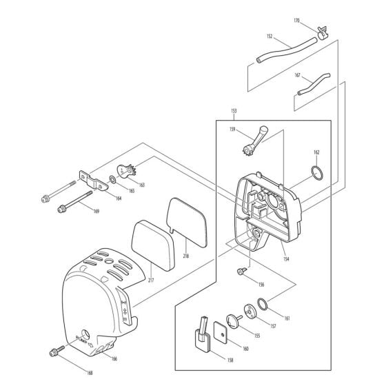 Air Cleaner Assembly for Makita BCX3400 Brushcutter