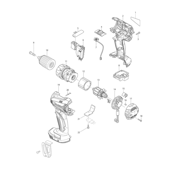 Complete Assembly for Makita BDF446 14.4V Lxt Li-uon Cordless 2 Speed Drill