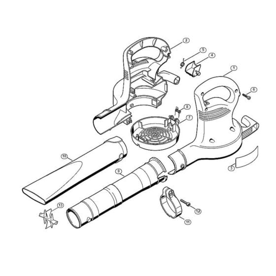 Housing Assembly  for Stihl/ Viking BE 600 Electric Blower