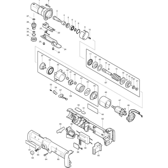 Main Assembly for Makita BFL081F 12V Cordless Angle Grinder Drill