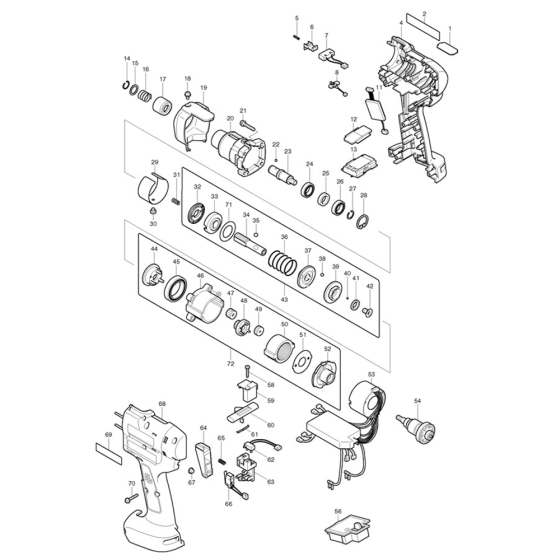 Complete Assembly for Makita BFT082R 14.4V Screwdriver