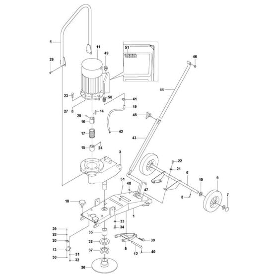 Motor Assembly for Husqvarna BG Combi Trowel