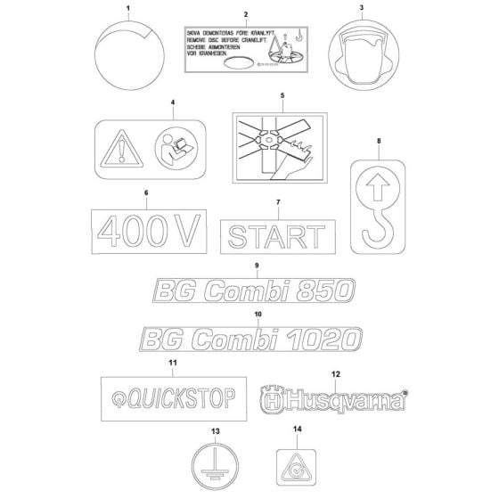 Decals for Husqvarna BG Combi Trowel