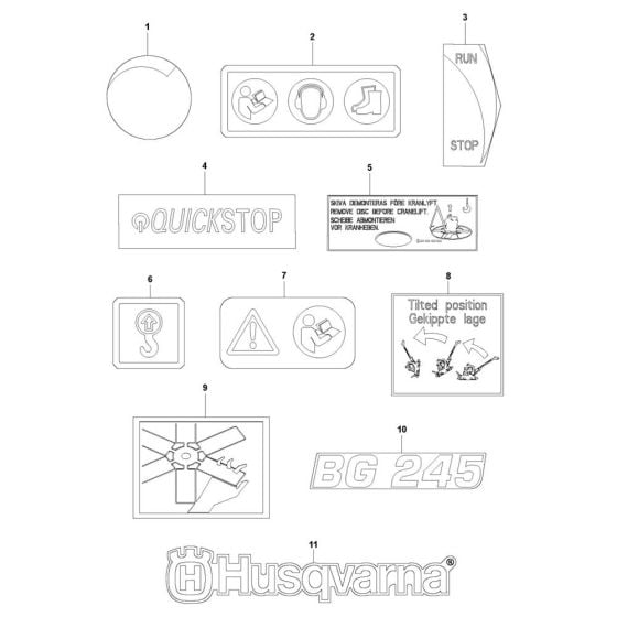 Decals for Husqvarna BG 245 Trowel