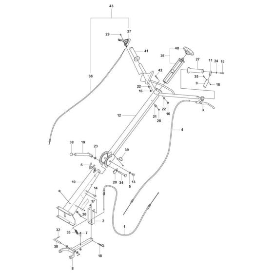 Handle Assembly for Husqvarna BG 245 Trowel