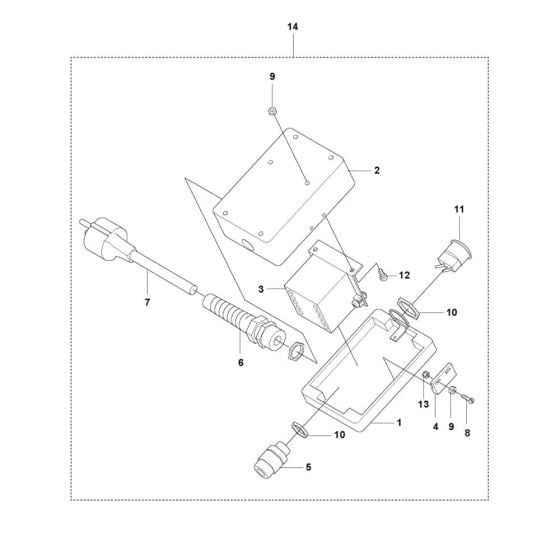 Electric Box Assembly for Husqvarna BG 245 E Trowel