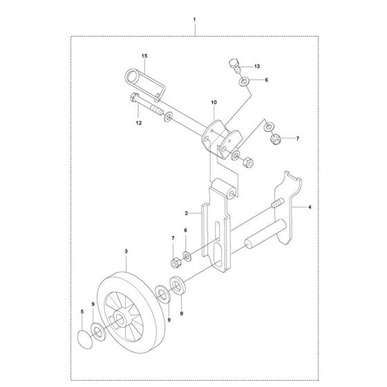 Transport Device Assembly for Husqvarna BG 375 Trowel