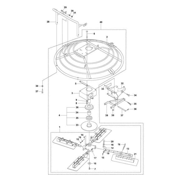 Blade Assembly for Husqvarna BG 375 H6, BG 375 H9 Trowel