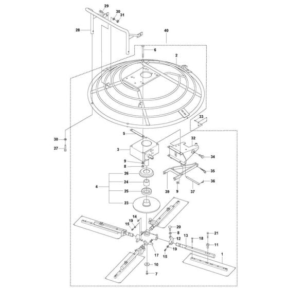 Blade Assembly for Husqvarna BG 475 Trowel