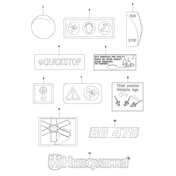 Decals for Husqvarna BG 475 Trowel