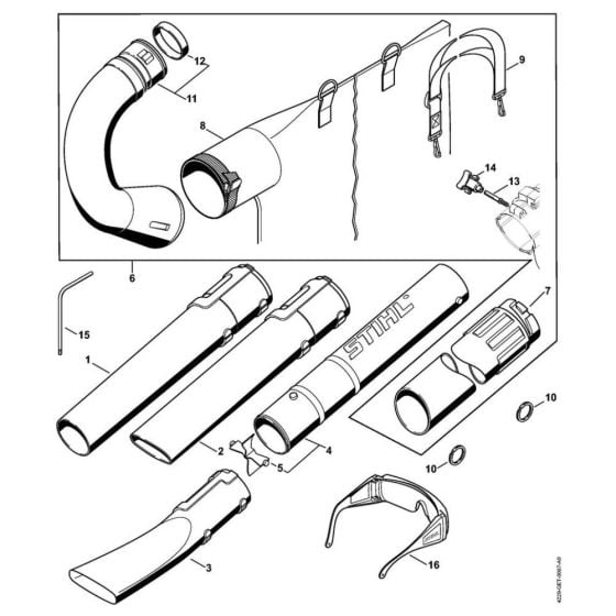 Nozzle, Vacuum Attachment for Stihl BG 55 Leaf Blower