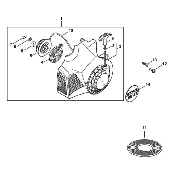 Rewind Starter for Stihl BG 55 Leaf Blower