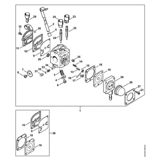 Carburetor C1Q-S68 for Stihl BG 55 Leaf Blower