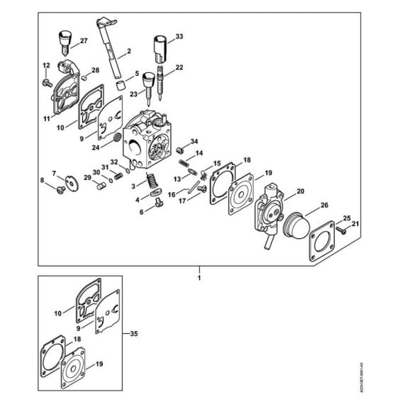 Carburetor C1Q-S64 (18.2002) for Stihl BG 55 Leaf Blower