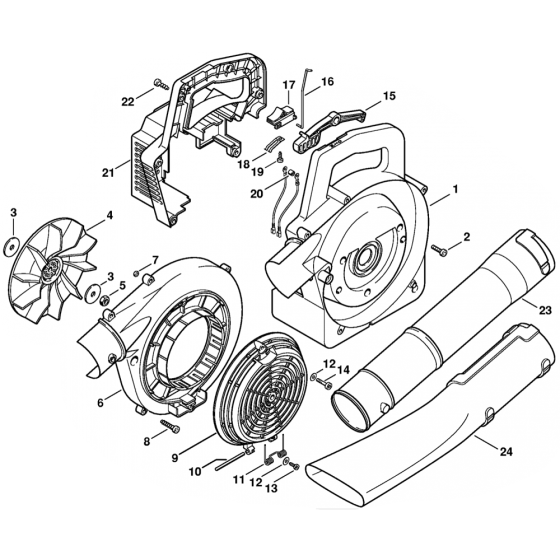 Fan Housing Assembly for Stihl BG72 Blower