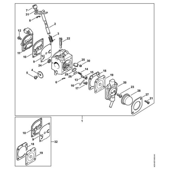 Carburetor C1Q-S50 for Stihl BG 85 Leaf Blower