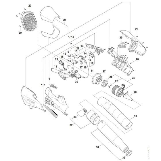 Spare Parts for Stihl BGA 200 Cordless Leaf Blower