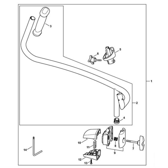 Bike handle for Stihl BGA 300.0 Cordless Leaf Blower