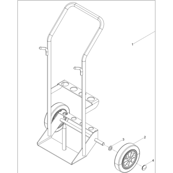 Transport Cart Ass'y for Wacker BH22-5000007890 (Petrol) Rev.107 Breakers