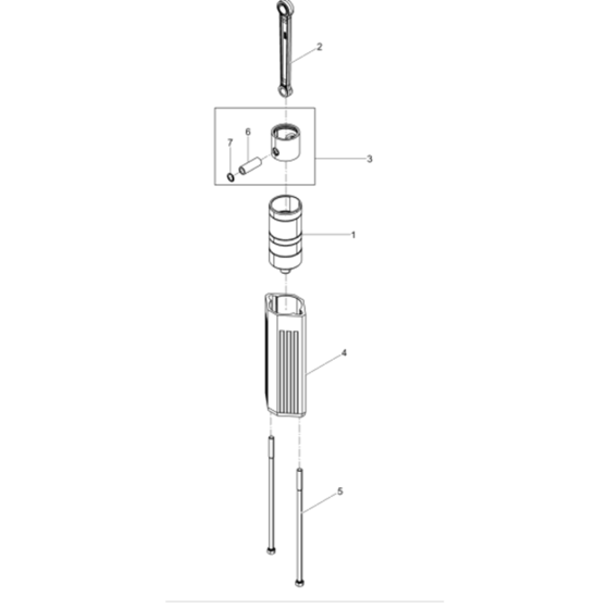 Striking Mechanism, Cylinder Guide Assembly for Wacker BH22-5000007890 (Petrol) Rev.107 Breakers