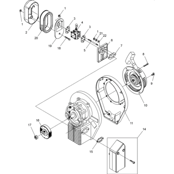 Gas Engine Assembly for Wacker BH23-5000008333 (Petrol) Rev.100 Breakers