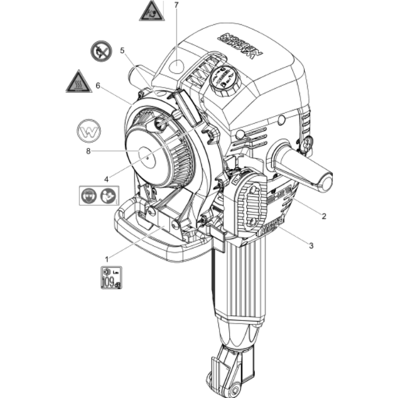 Labels Assembly for Wacker BH23-5000610378 (Petrol) Rev.102 Breakers