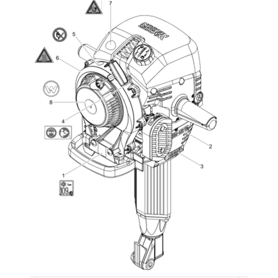 Labels Assembly for Wacker BH23-5000610379 (Petrol) Rev.102 Breakers