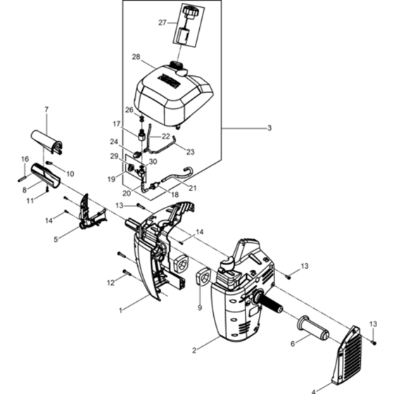 Cover Assembly for Wacker BH23-5000610380 (Petrol) Rev.102 Breakers