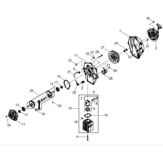 Gas Engine Assembly for Wacker BH23-5000610380 (Petrol) Rev.102 Breakers