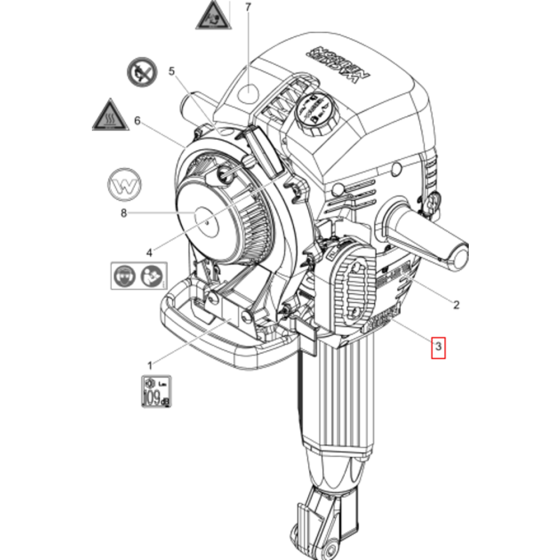 Labels Assembly for Wacker BH23-5000610380 (Petrol) Rev.102 Breakers