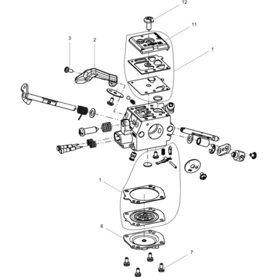 Carburettor Repair Kit Assembly for Wacker BH23-5000610292 (Petrol) Rev.104 Breakers