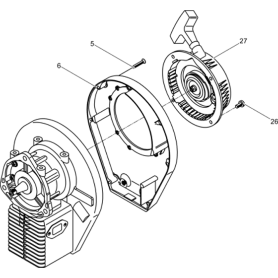 Gas Engine Assembly for Wacker BH23-5000610292 (Petrol) Rev.104 Breakers