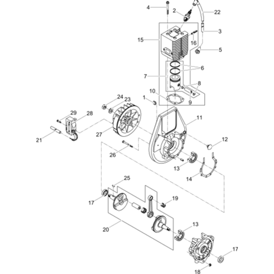 Standard Engine Assembly for Wacker BH23-5000007892 (Petrol) Rev.109 Breakers