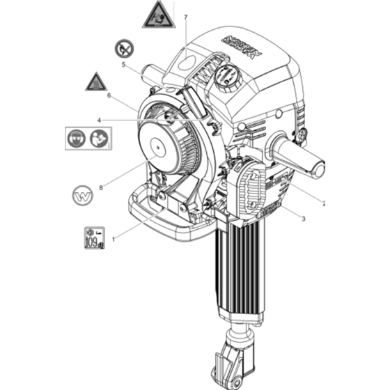 Labels for Wacker BH24 5000610382 (Petrol) Rev.102 Breakers