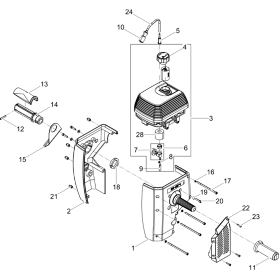 Hood Assembly for Wacker BH24-5000008992 (Petrol) Rev.102 Breakers