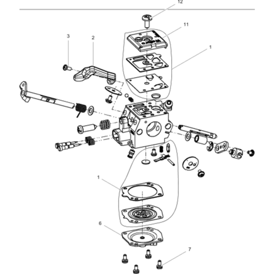 Diaphragm Carburettor Assembly for Wacker BH24-5000008993 (Petrol) Rev.105 Breakers