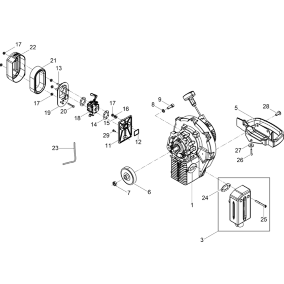 Engine Complete Assembly for Wacker BH55 5100004026 (Petrol 27x80) Rev.103 Breakers