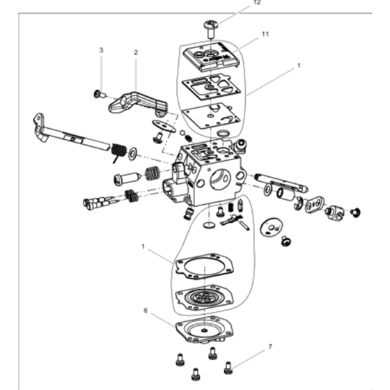 Diaphragm Carburetor Assembly for Wacker BH55 5100004029 (Petrol 28x160) Rev.103 Breakers