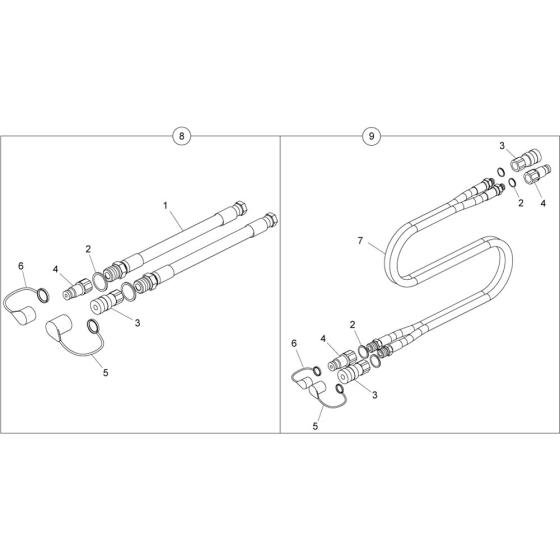 0.4m Hose Assembly for Belle BHB 19 Breakers