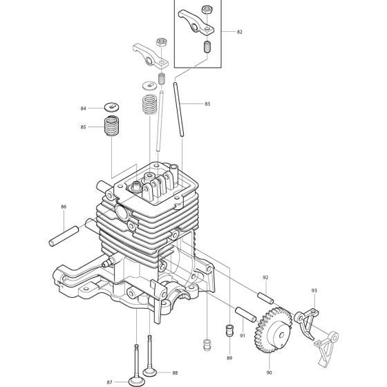 Camgear Assembly for Makita BHX2501 Leaf Blower