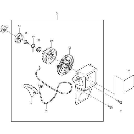 Starter Assembly for Makita BHX2501 Leaf Blower