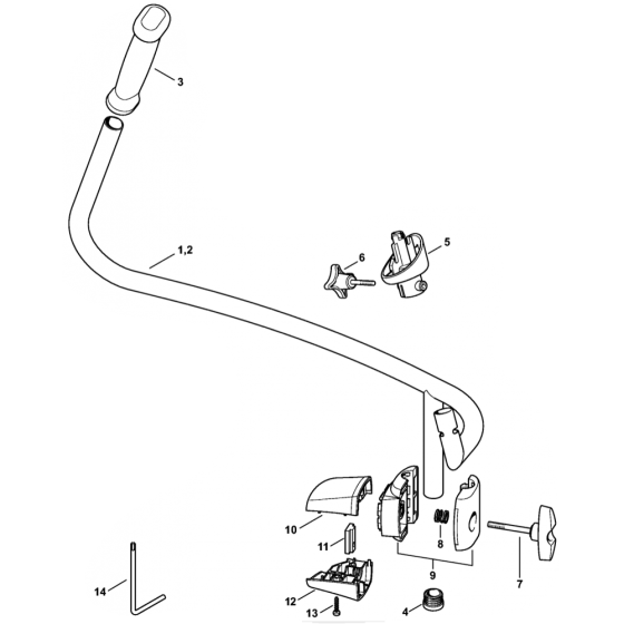 Bike Handle Assembly for Stihl BR500 Blower