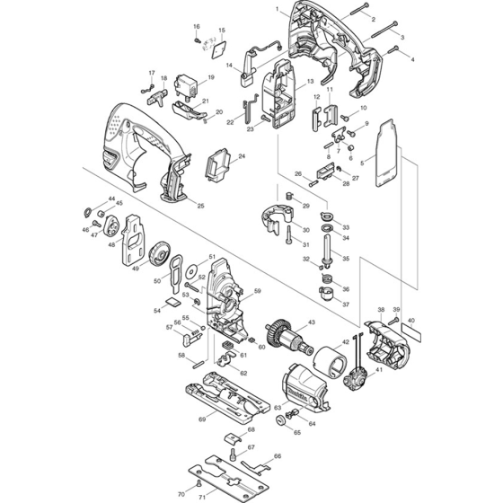 Main Assembly for Makita BJV180 Jigsaw