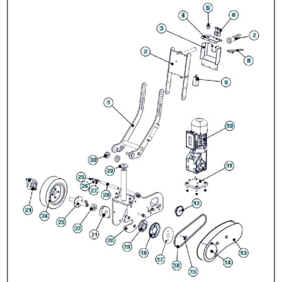 Drive Assembly for Husqvarna BLASTRAC 1-10DS Concrete Shot Blaster