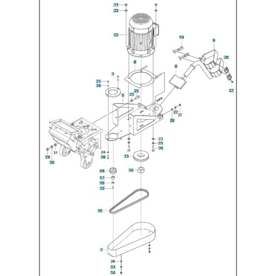 Motor Assembly for Husqvarna BLASTRAC 1-10DS Concrete Shot Blaster