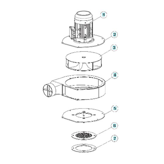 Fan Assembly for Husqvarna BLASTRAC EBE 350 Steel Shot Blaster