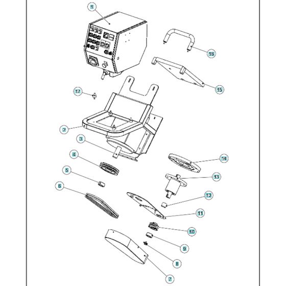 Motor Assembly for Husqvarna BLASTRAC EBE 350 Steel Shot Blaster