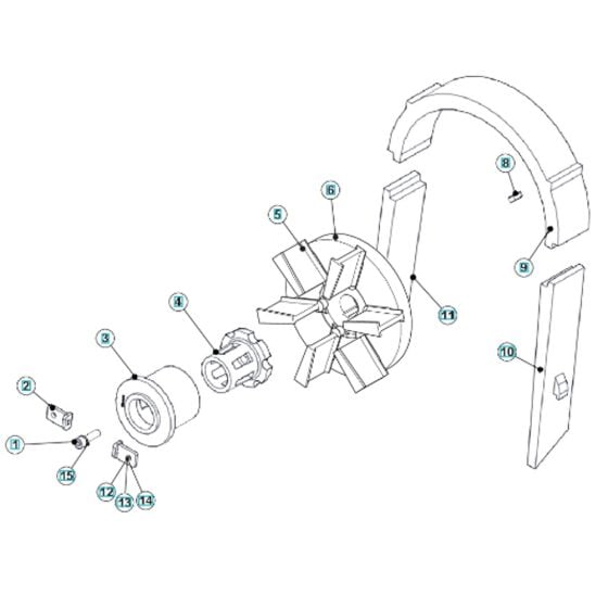 Blast Wheel Assembly for Husqvarna BLASTRAC EBE 350S Steel Shot Blaster