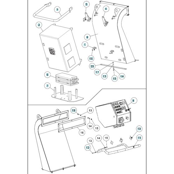 Electrical Assembly for Husqvarna BLASTRAC EBE 500 Steel Shot Blaster