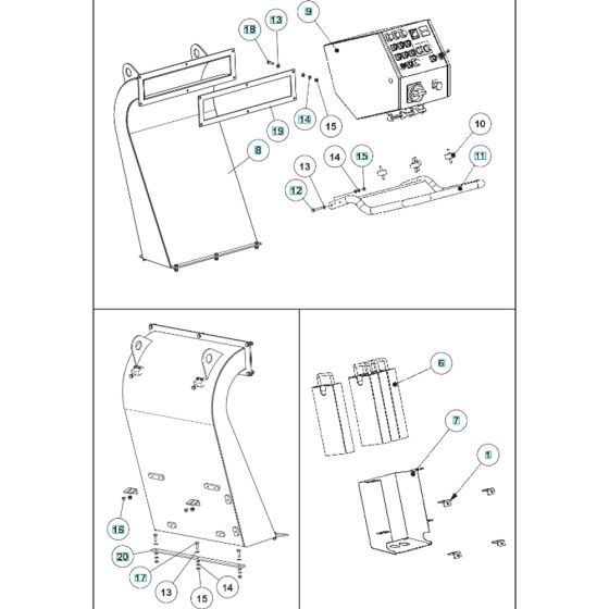 Electrical Assembly 2 for Husqvarna BLASTRAC EBE 500 Steel Shot Blaster